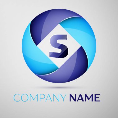 S harfi daire renkli logo. Tasarımınız için vektör şablonu