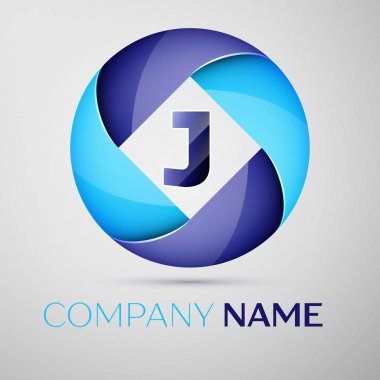 J harfi daire renkli logo. Tasarımınız için vektör şablonu