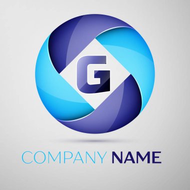 G harfi daire renkli logo. Tasarımınız için vektör şablonu