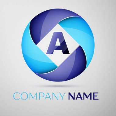 Bir mektup renkli logo daire. Tasarımınız için vektör şablonu