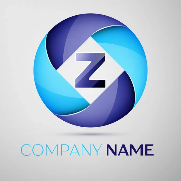Z logo colorido letra en el círculo. Plantilla vectorial para su diseño — Vector de stock