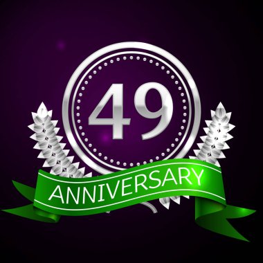 Kırk dokuz yıl yıldönümü kutlamaları gümüş halkalı ve şerit.