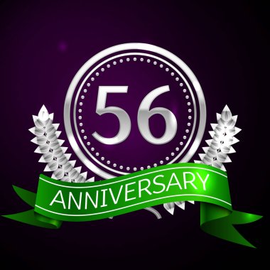 Elli altı yıl yıldönümü kutlamaları gümüş halkalı ve şerit.