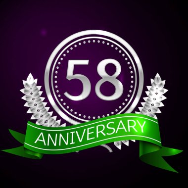 Elli sekiz yıl yıldönümü kutlamaları gümüş halkalı ve şerit.