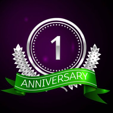 Gümüş Yüzük ve kurdele ile bir yıl yıldönümü kutlamaları.