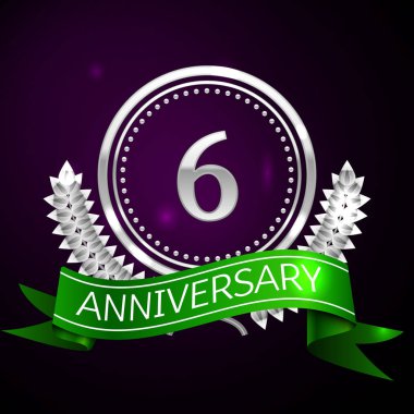 Gümüş Yüzük ve kurdele ile altı yıl yıldönümü kutlama.