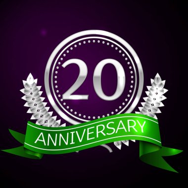 Gümüş Yüzük ve kurdele ile yirmi yıl yıldönümü kutlama.