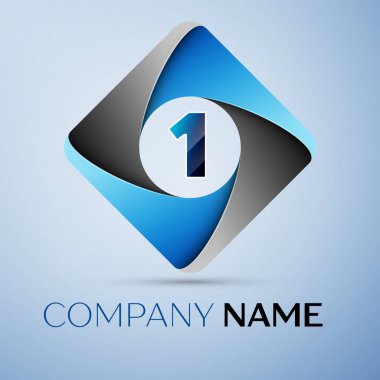 Renkli rhombus numaralı vektör logo simge. Tasarımınız için vektör şablonu