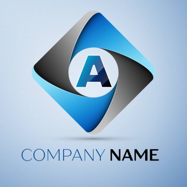 Renkli rhombus bir vektör logo simge mektup. Tasarımınız için vektör şablonu