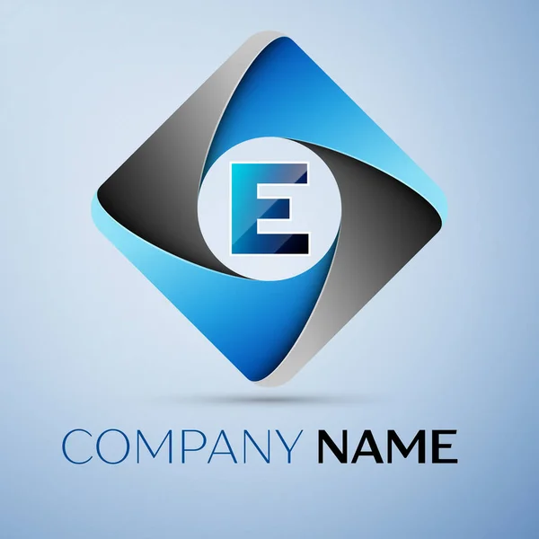 Písmeno E vektorové logo symbol v barevné rhombus. Vektor šablona pro návrh — Stockový vektor