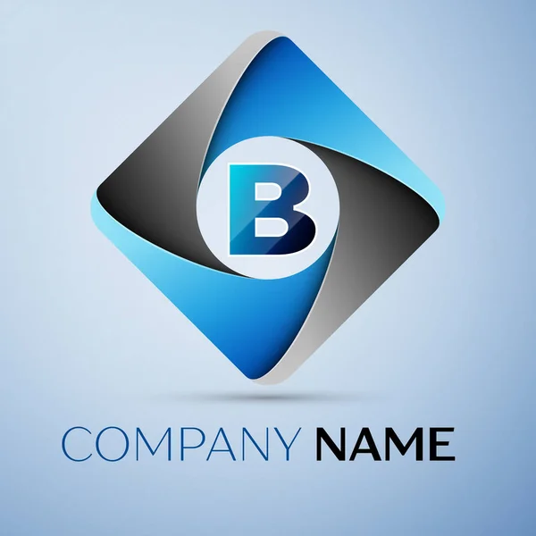 Letra B símbolo do logotipo do vetor no losango colorido. Modelo de vetor para o seu projeto — Vetor de Stock