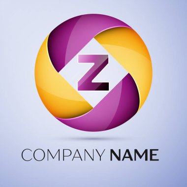 Z harfi vektör logo sembol renkli daire içinde. Tasarımınız için vektör şablonu