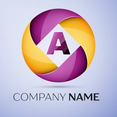 A harfi vektör logo sembol renkli daire içinde. Tasarımınız için vektör şablonu