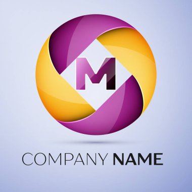 A harfi vektör logo sembol renkli daire içinde. Tasarımınız için vektör şablonu