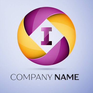 Renkli daire içinde logo simge vektör mektup. Tasarımınız için vektör şablonu