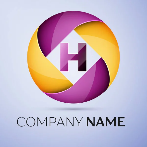 Letra símbolo do logotipo do vetor H no círculo colorido. Modelo de vetor para o seu projeto — Vetor de Stock