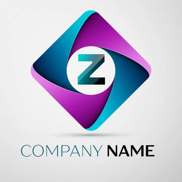 Letter Z vector logo symbool in het kleurrijke rhombus. Vector sjabloon voor uw ontwerp — Stockvector