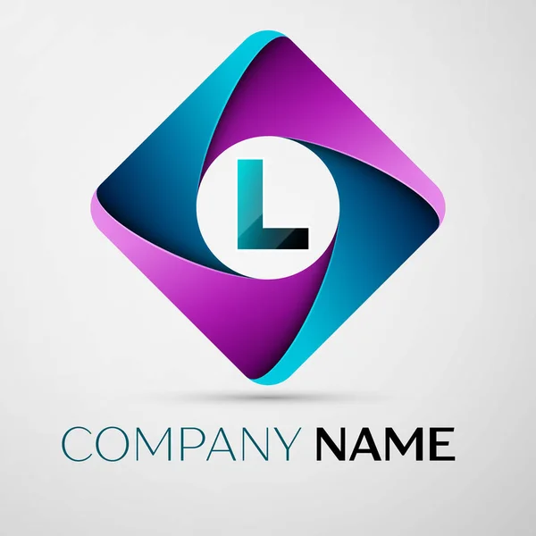 Letter L vector logo symbool in het kleurrijke rhombus. Vector sjabloon voor uw ontwerp — Stockvector