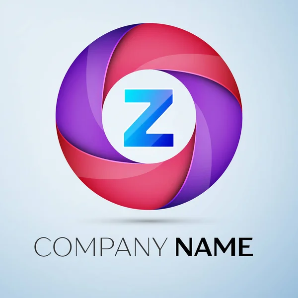 Символ векторного логотипа буквы Z в красочном круге. Векторный шаблон для Вашего дизайна — стоковый вектор