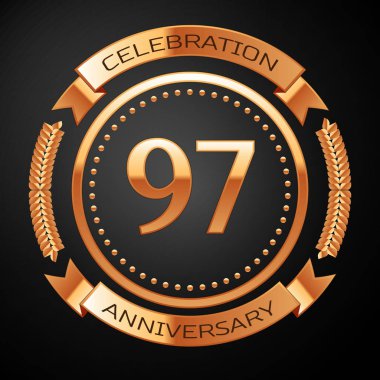 Altın yüzük ve kurdele ile doksan yedi yıl yıldönümü kutlama.