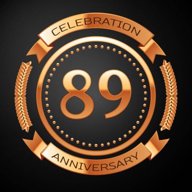 Seksen dokuz yıl yıldönümü kutlamaları altın yüzük ve kurdele ile.