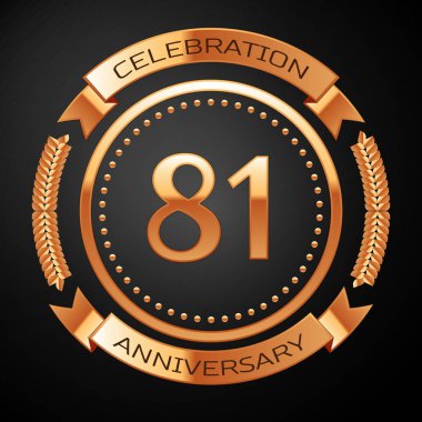 Seksen bir yıl yıldönümü kutlamaları altın yüzük ve kurdele ile.