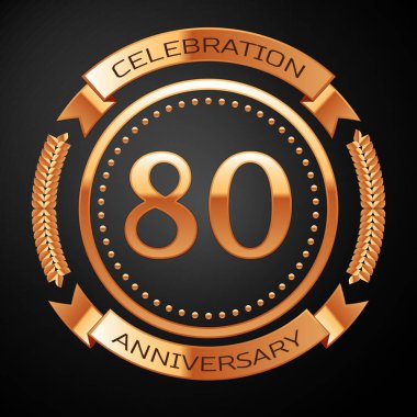 Altın yüzük ve kurdele ile 80 yıl yıldönümü kutlama.