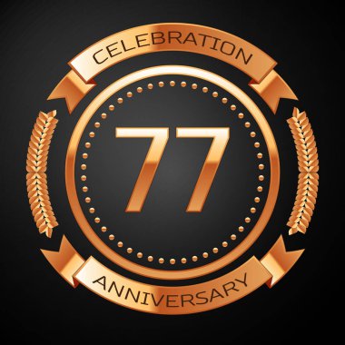 Altın yüzük ve kurdele ile yetmiş yedi yıl yıldönümü kutlama.