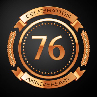 Altın yüzük ve kurdele ile yetmiş altı yıl yıldönümü kutlama.