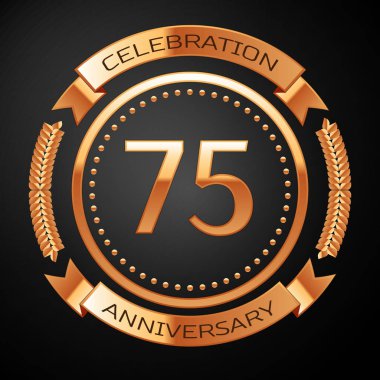 Altın yüzük ve kurdele ile yetmiş beş yıl yıldönümü kutlama.