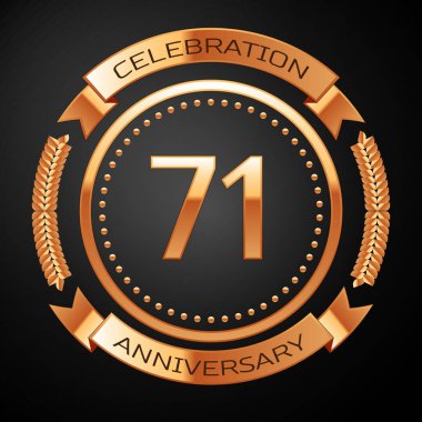 Altın yüzük ve kurdele ile yetmiş bir yıl yıldönümü kutlama.