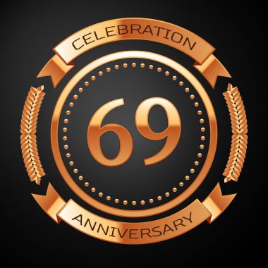 Altın yüzük ve kurdele ile Altmış dokuz yıl yıldönümü kutlama.