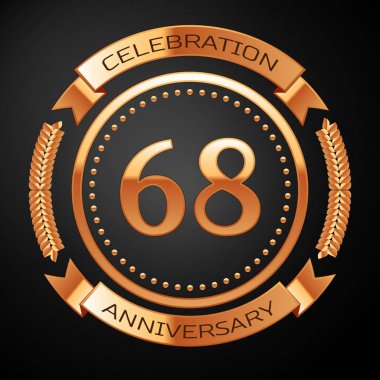 Altın yüzük ve kurdele ile Altmış sekiz yıl yıldönümü kutlama.