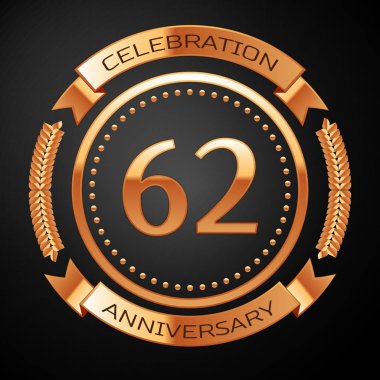 Altın yüzük ve kurdele ile altmış iki yıl yıldönümü kutlama.