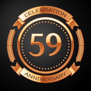 Elli dokuz yıl yıldönümü kutlamaları altın yüzük ve kurdele ile.