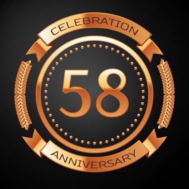 Altın yüzük ve kurdele ile elli sekiz yıl yıldönümü kutlama.