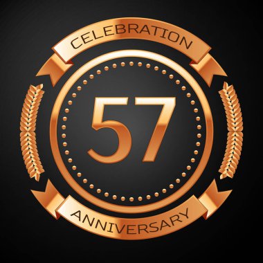 Elli yedi yıl yıldönümü kutlamaları altın yüzük ve kurdele ile.