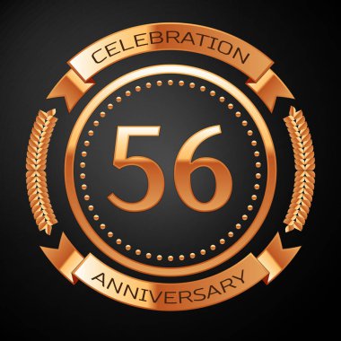 Altın yüzük ve kurdele ile elli altı yıl yıldönümü kutlama.