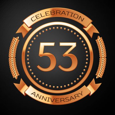 Elli üç yıl yıldönümü kutlamaları altın yüzük ve kurdele ile.