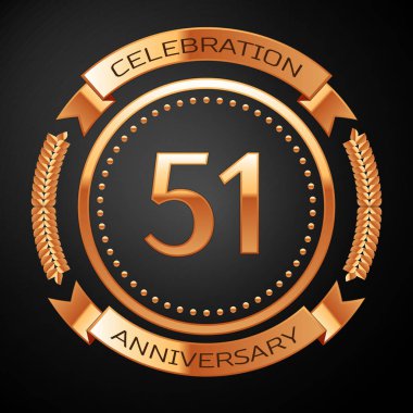 Altın yüzük ve kurdele ile elli bir yıl yıldönümü kutlama.