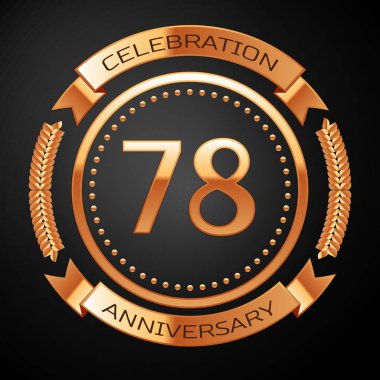 Altın yüzük ve kurdele ile yetmiş sekiz yıl yıldönümü kutlama.