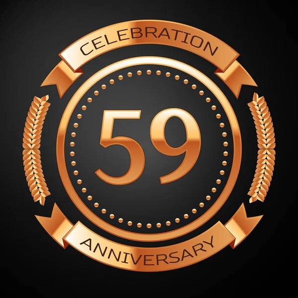 Elli dokuz yıl yıldönümü kutlamaları altın yüzük ve kurdele ile.