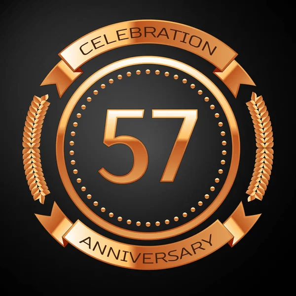 Elli yedi yıl yıldönümü kutlamaları altın yüzük ve kurdele ile.