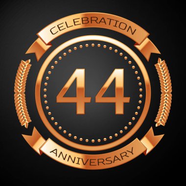 Altın yüzük ve kurdele ile kırk dört yıl yıldönümü kutlama.