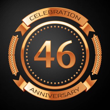 Altın yüzük ve kurdele ile Kırk altı yıl yıldönümü kutlama.