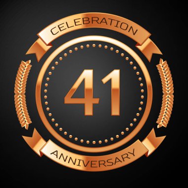 Altın yüzük ve kurdele ile kırk bir yıl yıldönümü kutlama.