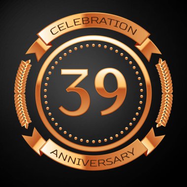 Altın yüzük ve kurdele ile otuz dokuz yıl yıldönümü kutlama.