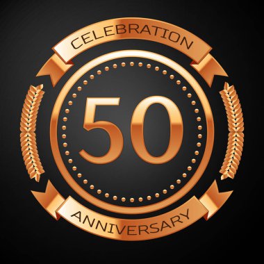 Altın yüzük ve kurdele ile elli yıl yıldönümü kutlama.