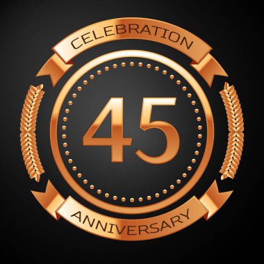 Altın yüzük ve kurdele ile kırk beş yıl yıldönümü kutlama.