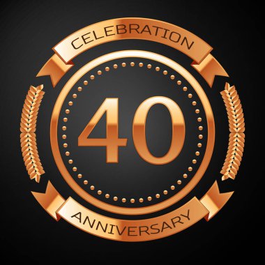 Altın yüzük ve kurdele ile kırk yıl yıldönümü kutlama.